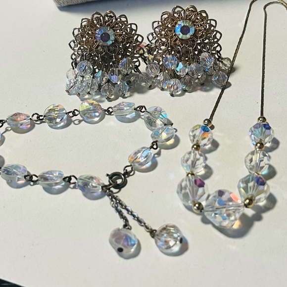 Vintage AB Crystal Jewelry Lot Aurora Borealis Coated Jewelry - Picture 3 of 11